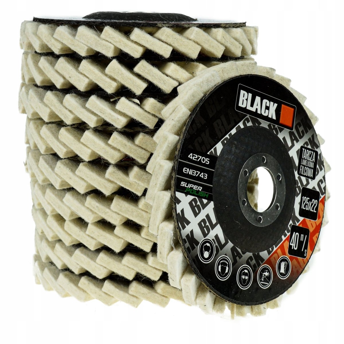 Vildist lamellketas 125 mm (ava 22 mm) – komplekt 10 tk – poleerimiseks, nurklihvijale – BLACK 42705 - Ostuklikk